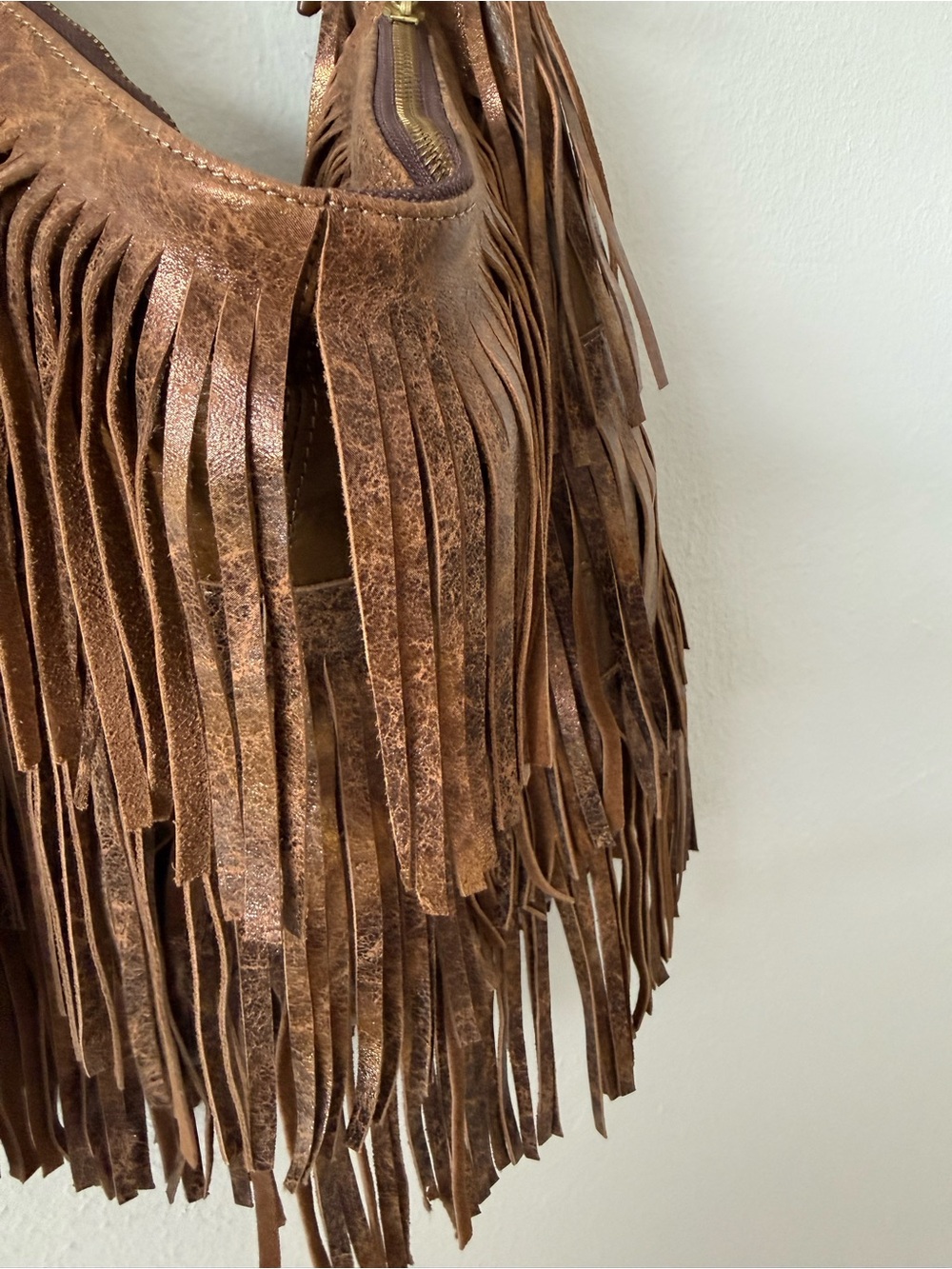 POSSE Fringe Hobo Shoulder Bag - Brown - Picture 5 of 10